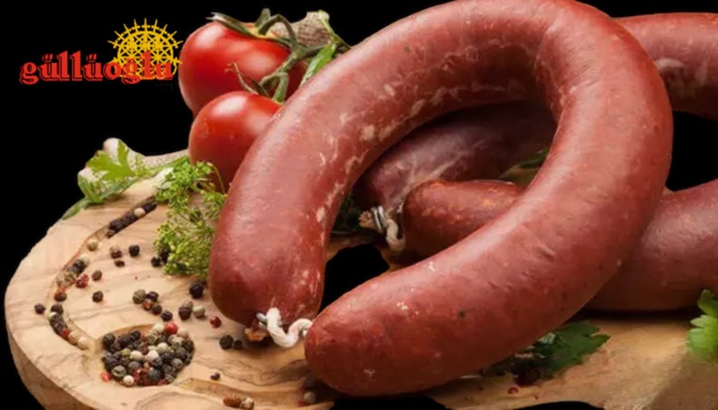 Gulluoglu Pepperoni Sujuk Halal fait maison en Turquie, 1,10 lb-500 g anneau de 1, expédition quotidienne de produits frais de la boutique Gulluoglu du marché aux épices image 2