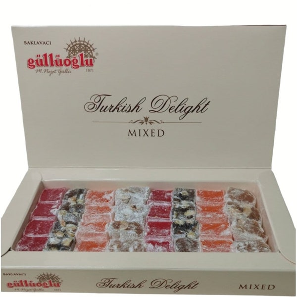 Gulluoglu Turkish Delight Mixed, 8.8oz - 250gr (pack of 1), daily fresh shipment from Istanbul/Turkey