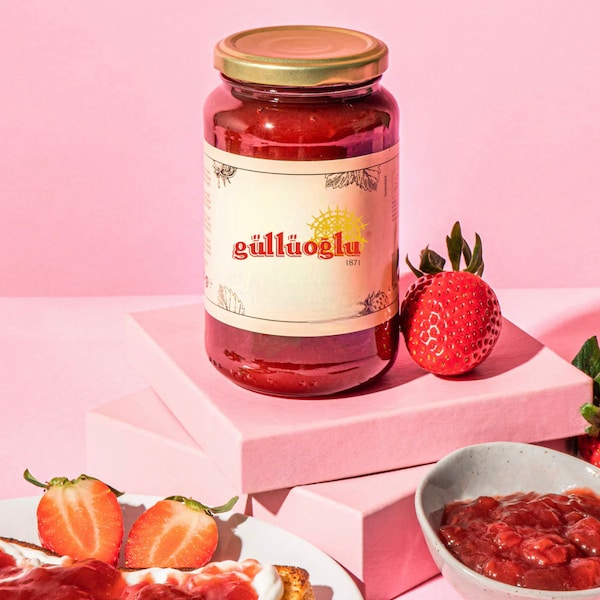 Organic Strawberry Jam (No added sugar), 10.23oz - 290gr (Jar), daily fresh shipment from Gulluoglu Shop at the Spice Bazaar