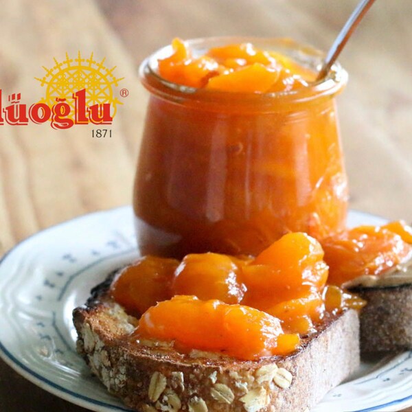 Organic Apricot Jam, 10.23oz - 290gr (Jar of 1), No Added Sugar, daily fresh shipment from Gulluoglu Shop at the Spice Bazaar in Istanbul