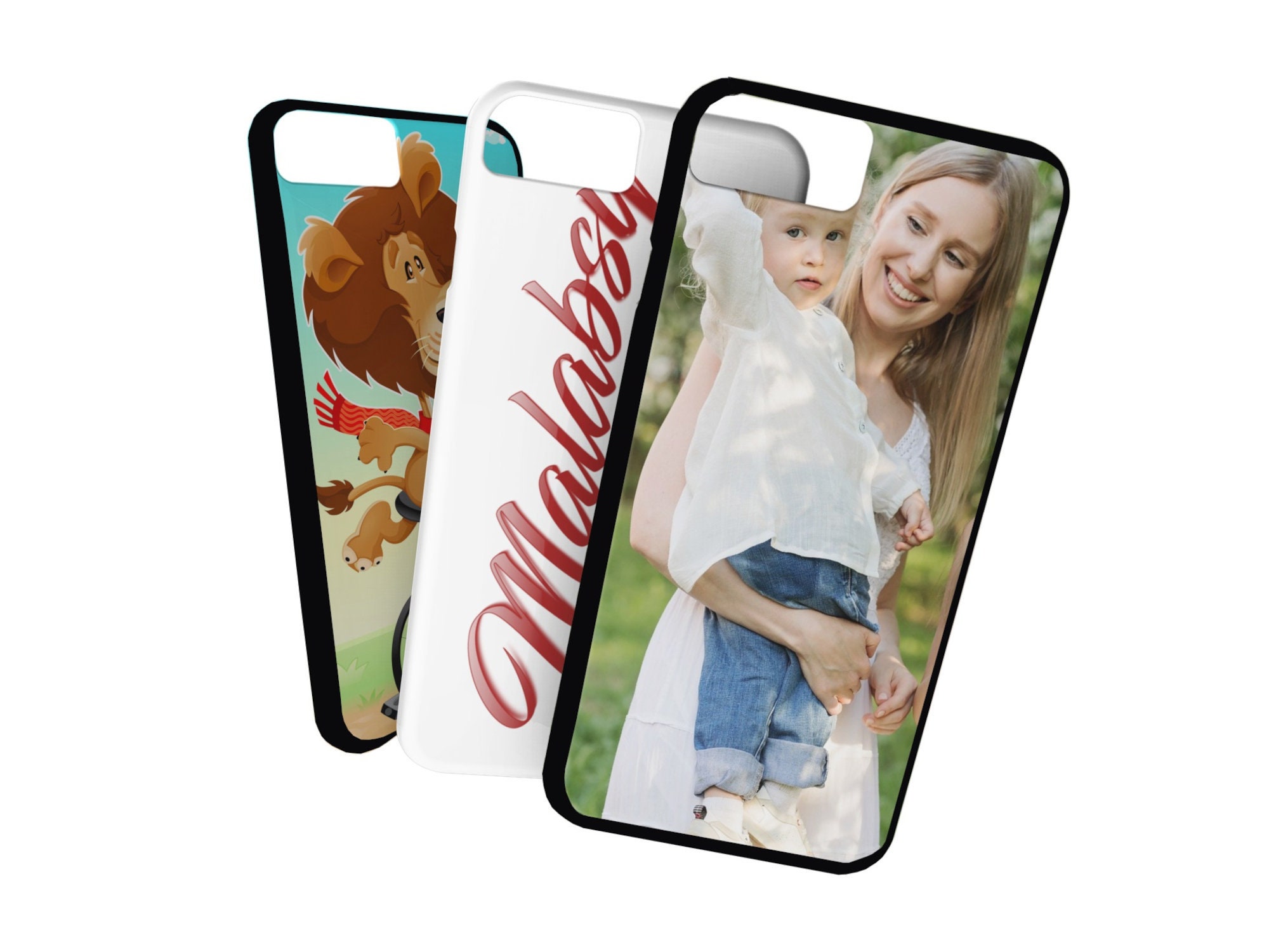 PERSONALISED Phone Case Single Photo Logo Text Hard Plastic Etsy UK