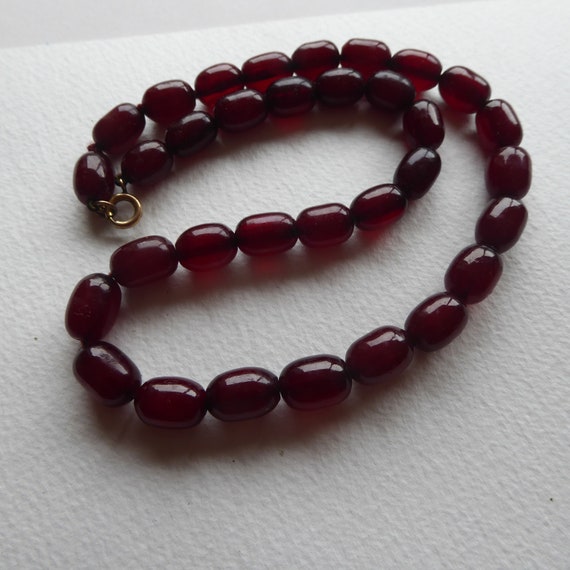 Vintage Bakelite Cherry Amber Beads