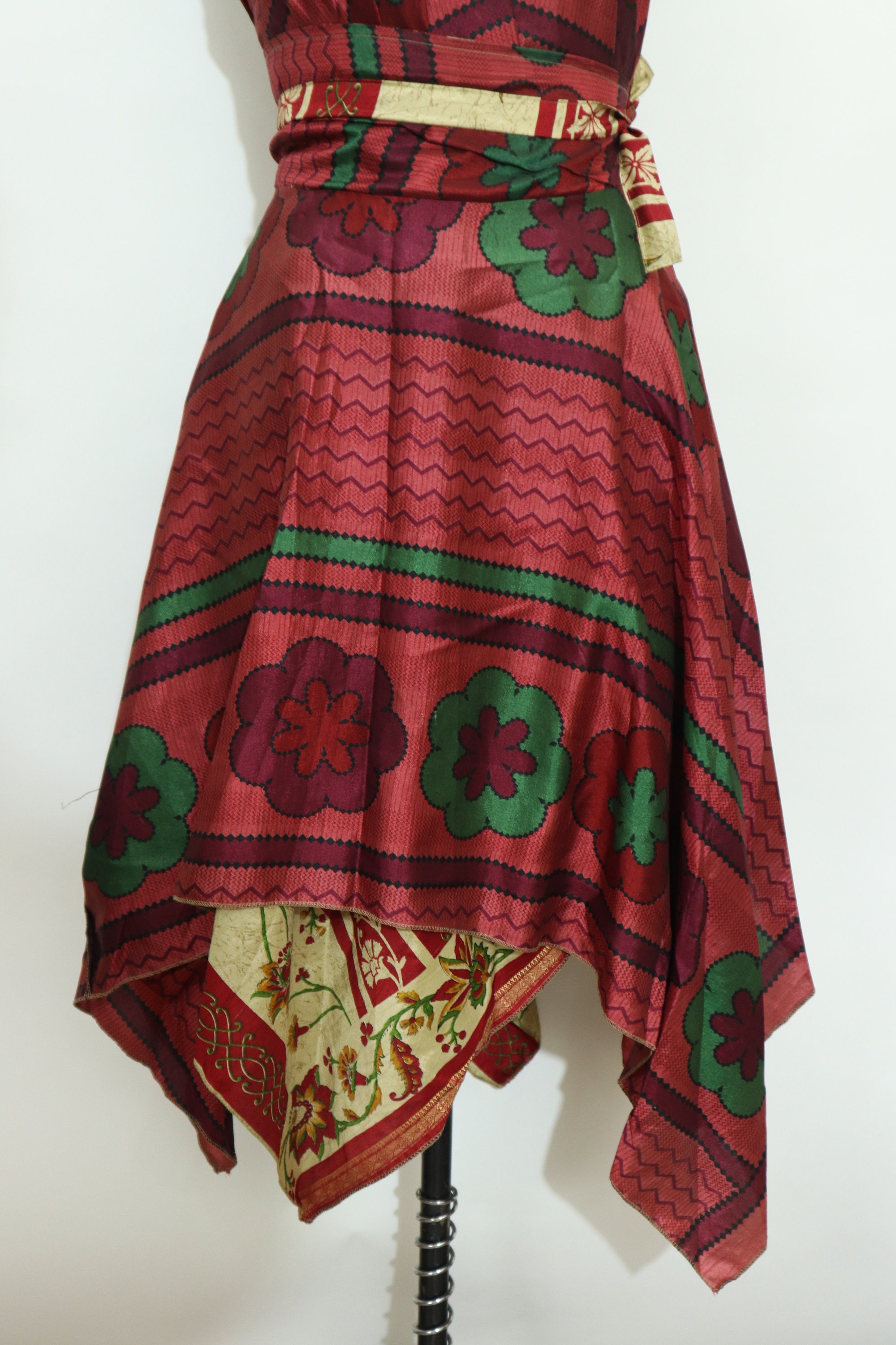 Mini Diamond Skirts Long /Women Indian Vintage Silk | Etsy