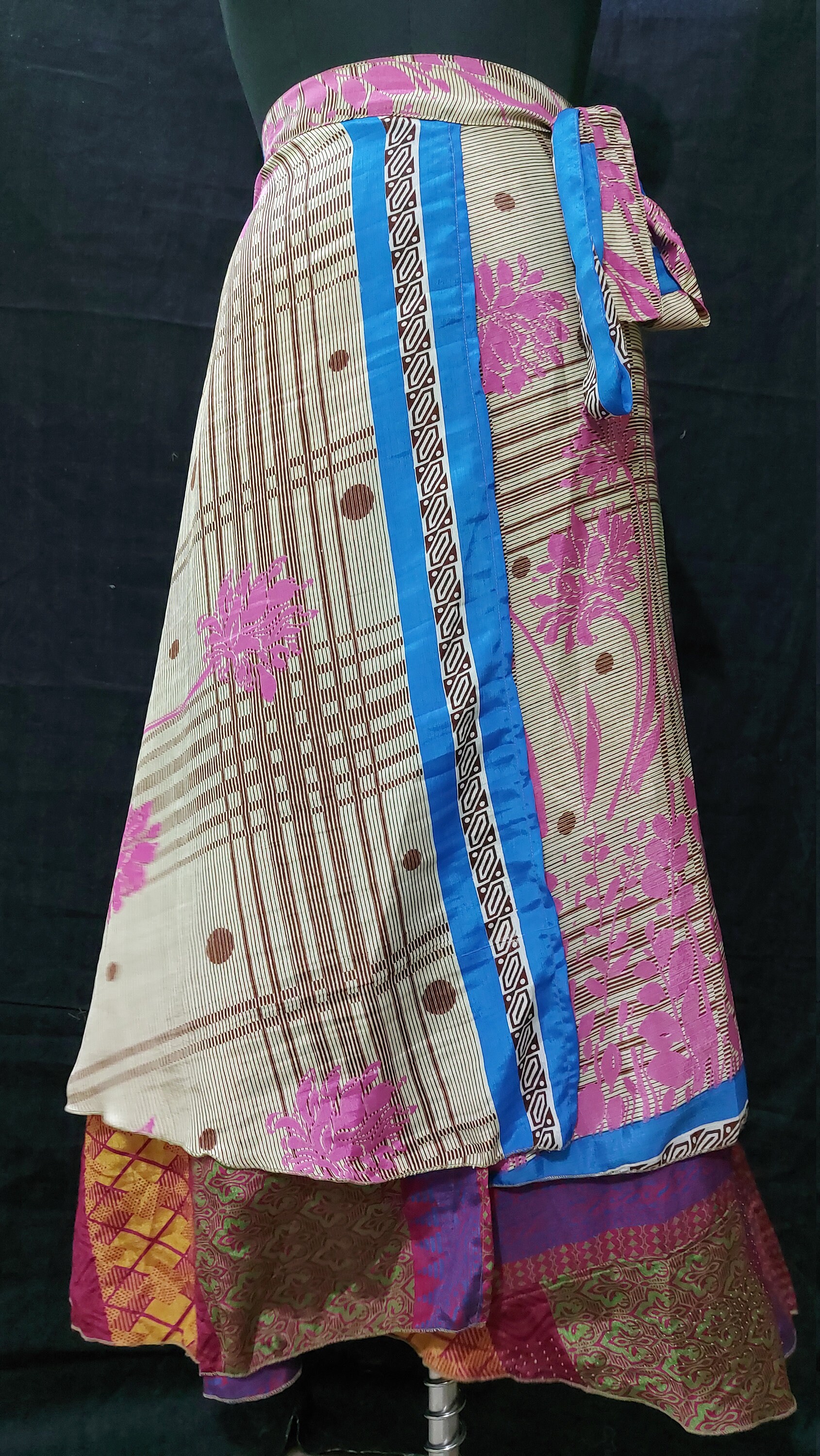 Indian wrap skirtsmidi Wrap Sari Skirtboho hippiesilk Etsy