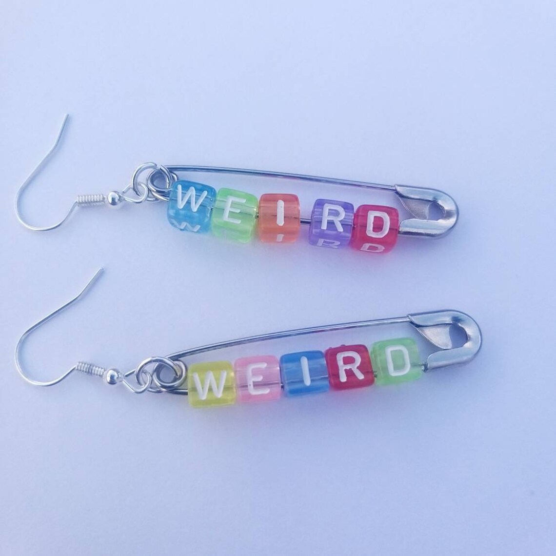 Weird safety pin earrings Yungblud/alt earrings Etsy