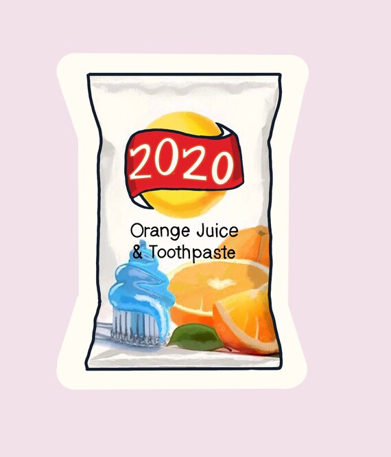 2020 Flavor Orange Juice and Toothpaste Vinyl Sticker Funny Etsy