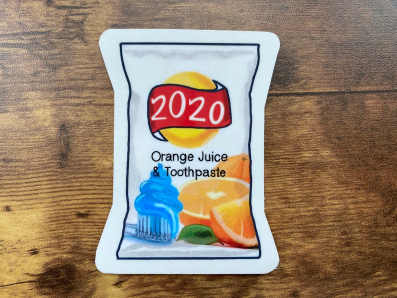 2020 Flavor Orange Juice and Toothpaste Vinyl Sticker Funny Etsy