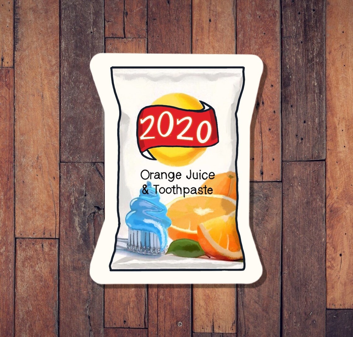 2020 Flavor Orange Juice and Toothpaste Vinyl Sticker Funny Etsy