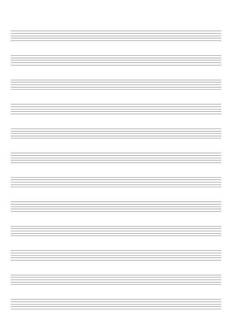 A4 Music Blank Sheet No Clef 8 and 12 staves Printable PDF Etsy