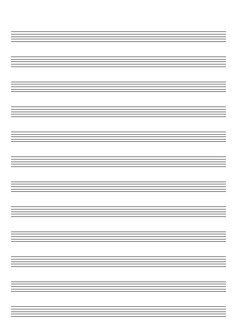 Printable Blank Sheet Music With Measures