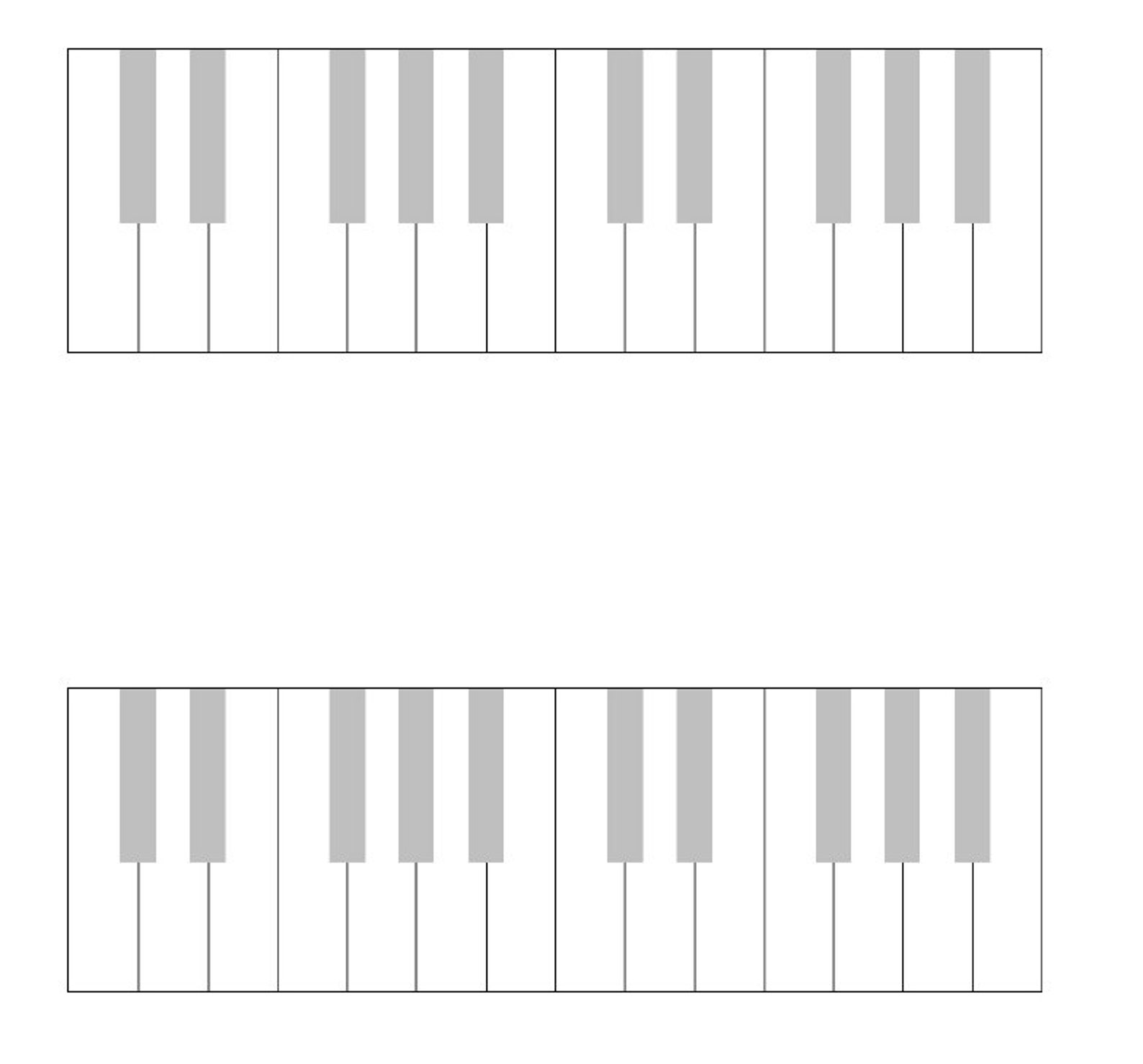 Printable Blank Piano Keyboard Template