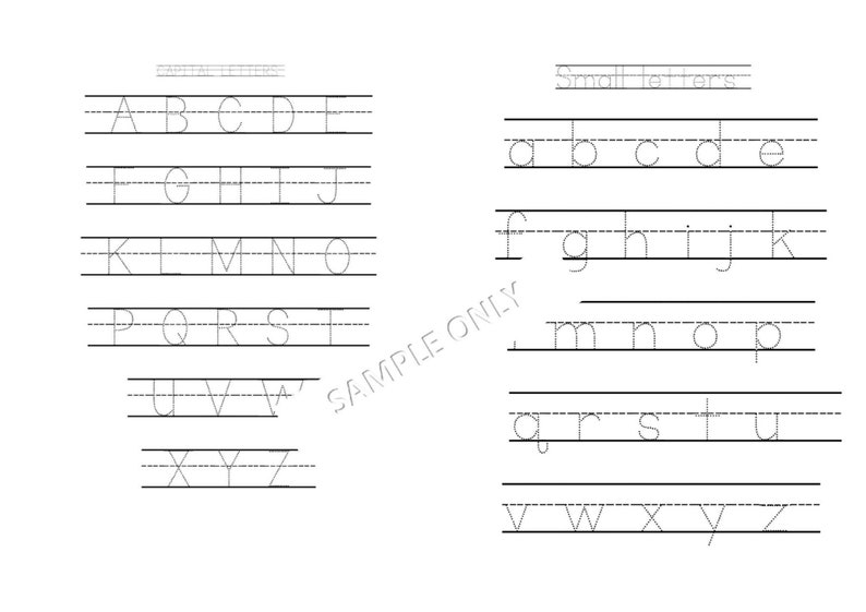 Abcd dotted worksheet pdf Alphabet Big and Small letters | Etsy