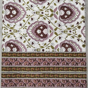 Beautiful Hand block Print pure cotton duvet cover with two pillow