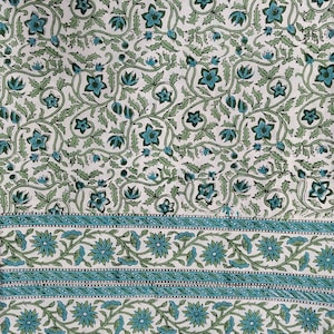 Beautiful Hand block Print pure cotton duvet cover with two pillow covers
