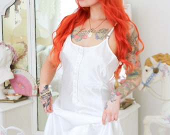 Y2K Secret Treasures Ethereal White Silky Nightgown (Large)