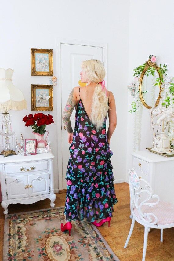 Late 1980s Eve Stillman Flutter Rose Nightgown (S… - image 5