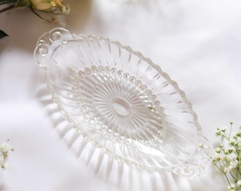 Vintage Pressed Glass Olive/Relish Dish