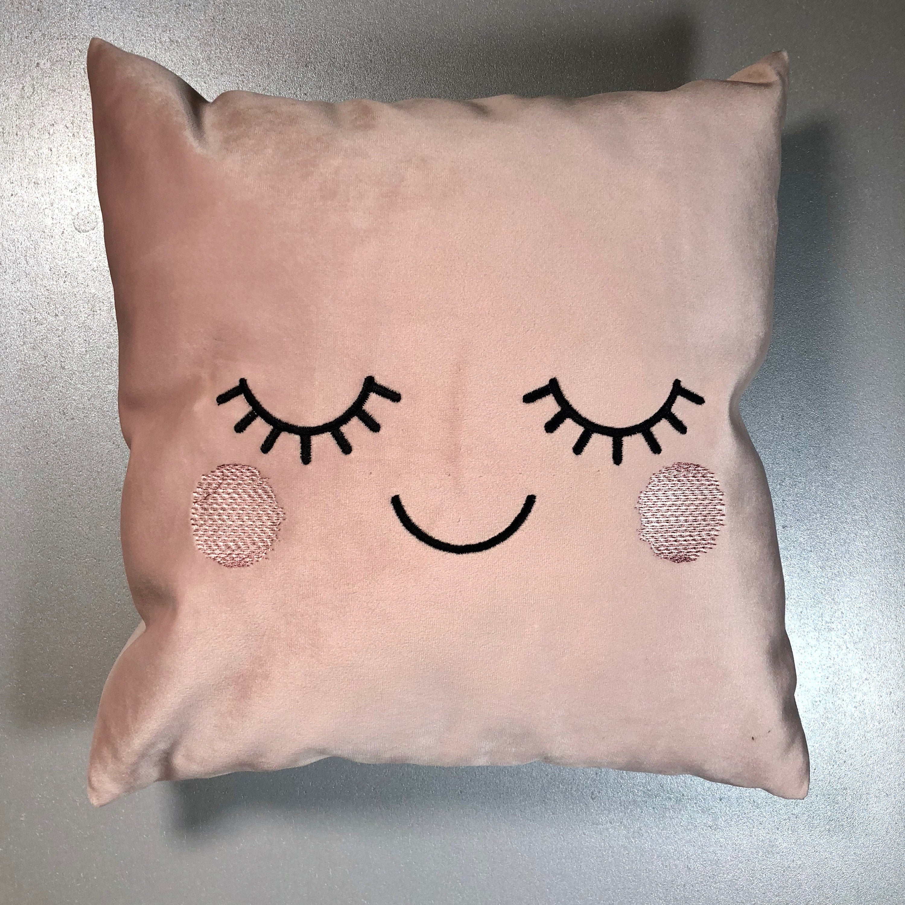 Smiley face pillow pink throw pillow Etsy