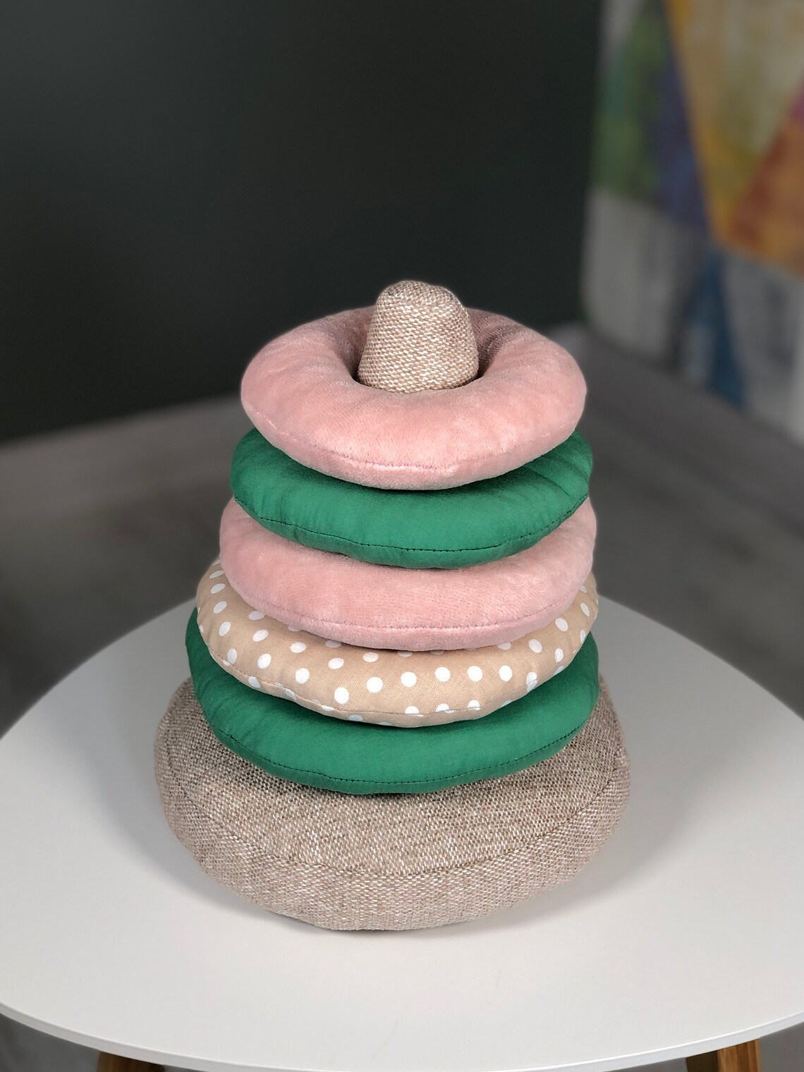 Baby sensory toy Pyramid Soft Fabric Toys Motor Skills Etsy