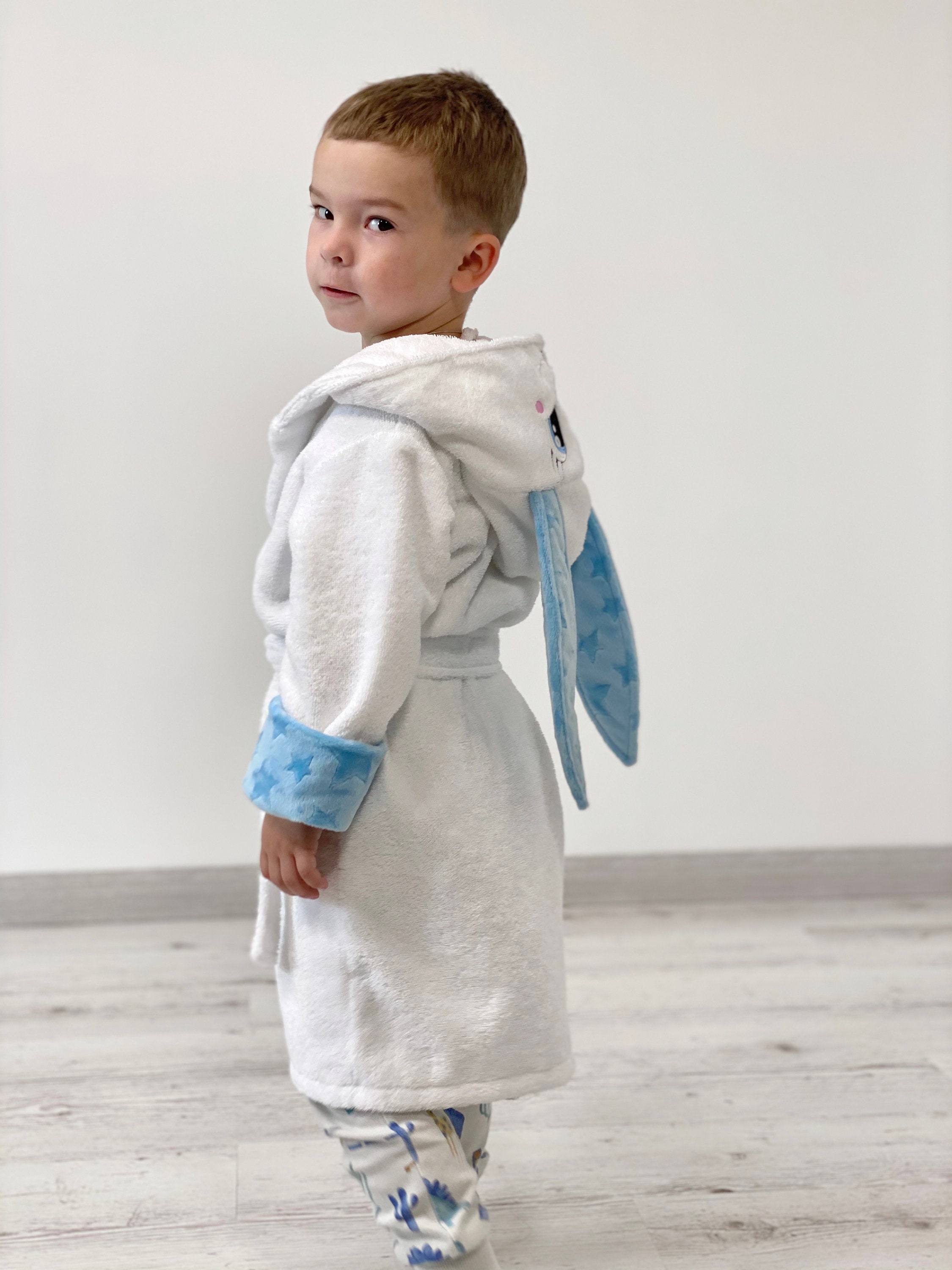 Soft baby bathrobe toddler hooded bath robe with bunny ears Etsy
