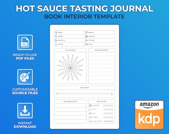KDP Interior Template - Hot Sauce Tasting Journal - Low Content Design