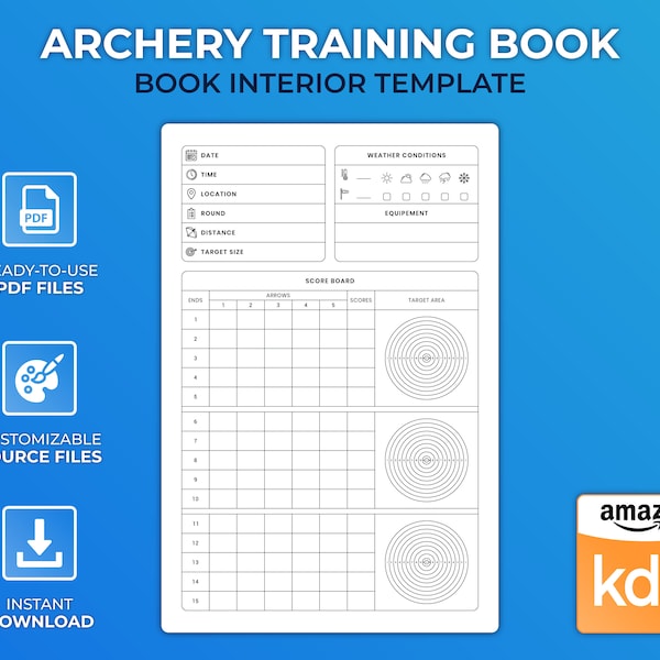 KDP Interior Template - Archery Training Log Book - Low Content Design
