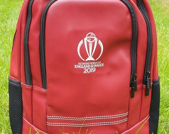 Limited Edition** !  Official Cricket World Cup 2019 Rucksack, beautiful design, real Cricket ball stitching. Brand new & with a Free Gift!