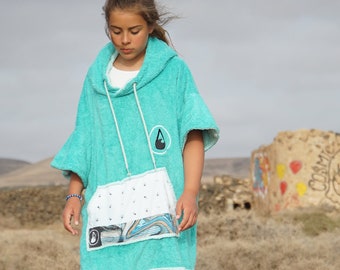 Get ready for the water ! BETTY youth/teenager Beach & Surf Poncho changing swim robe for outdoor living.Not just beautiful but sustainable!