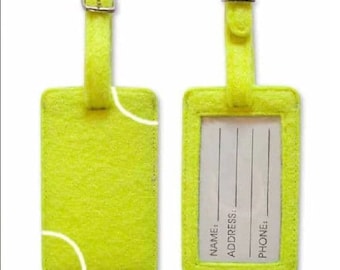 Tennis Luggage Tag - made from real tennis ball material! The perfect Christmas gift for any Tennis and sports fan!