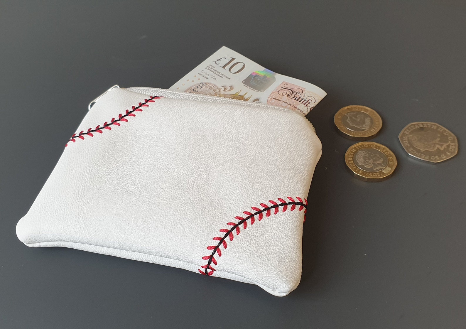 Baseball Coin Purse Made From Real Baseball Material. Etsy