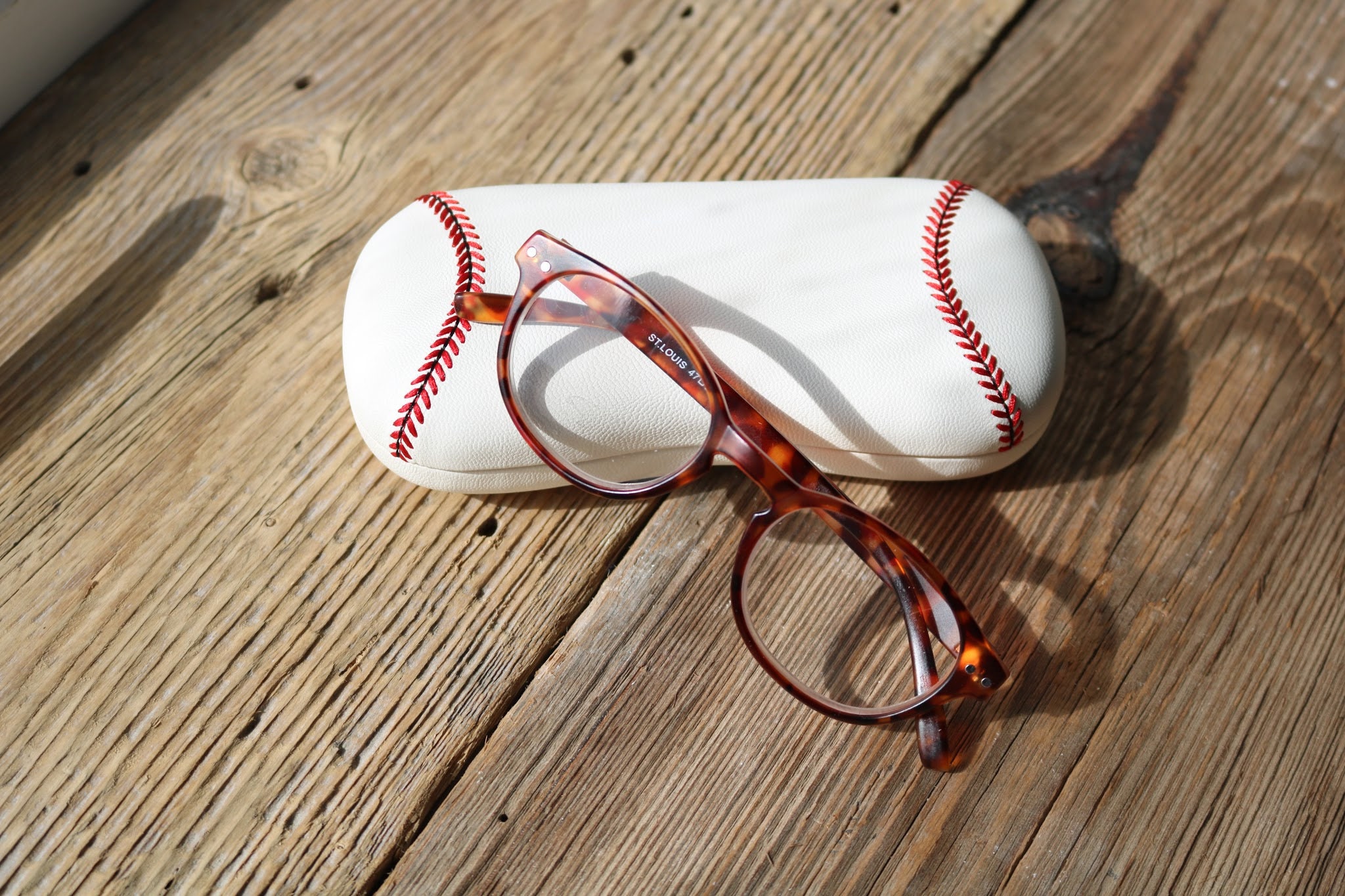 Baseball Glasses case made from real Baseball material the Etsy