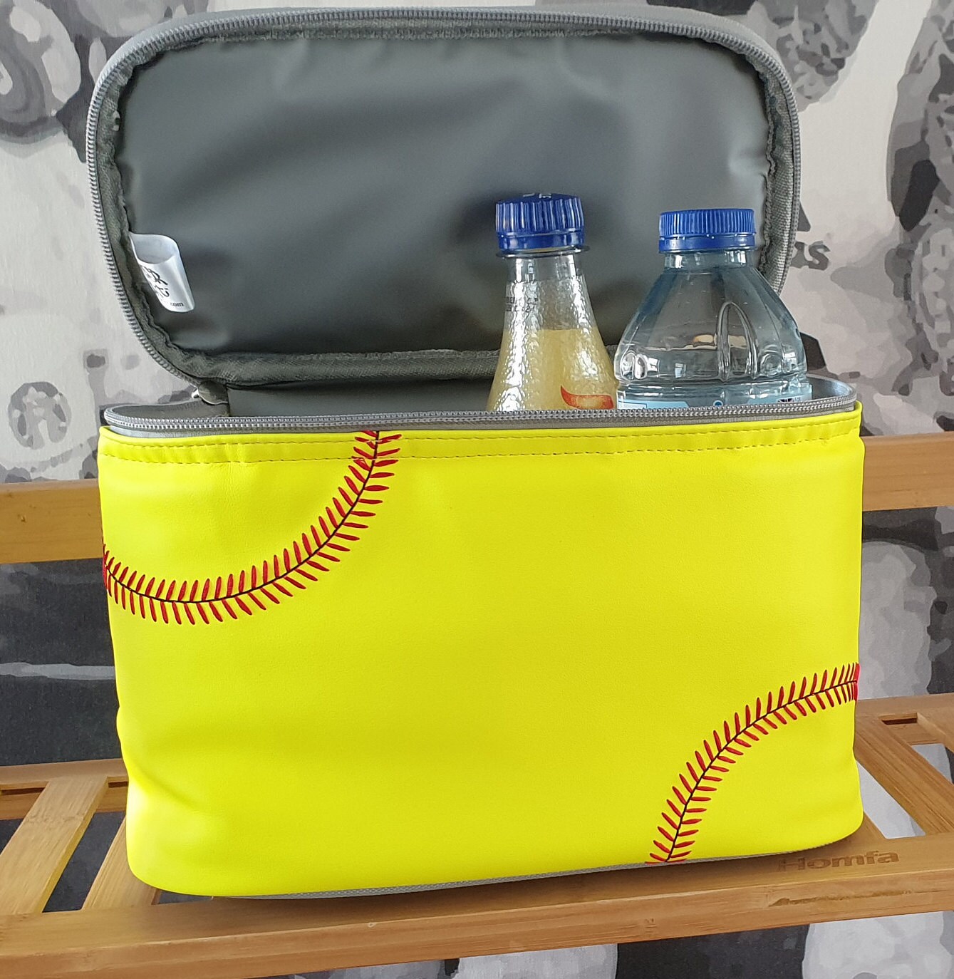 Softball Insulated Lunchbox, Made Using Real, Bright Softball Material