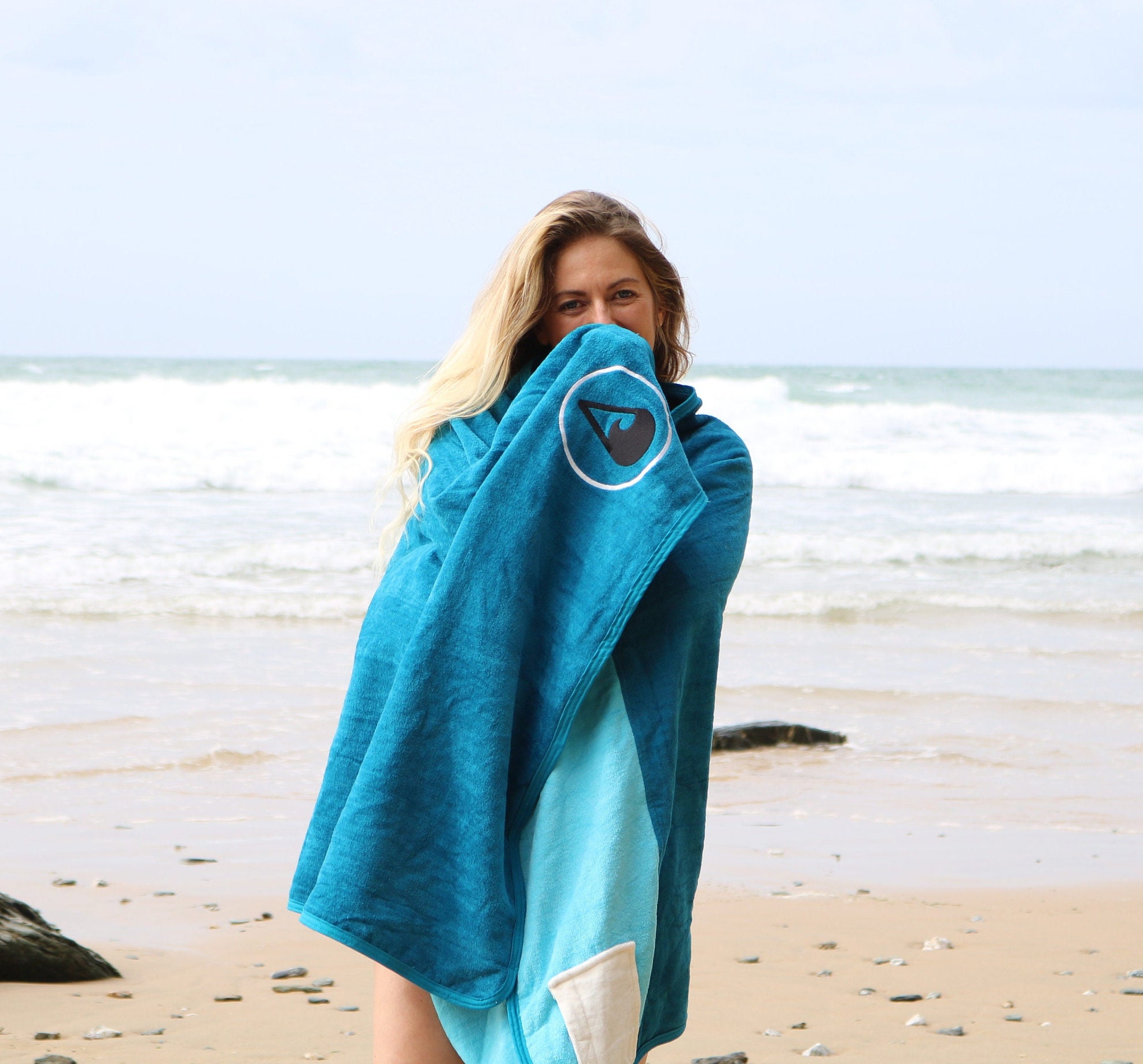 Surf, Beach, Towel Poncho - Men - Blue Green