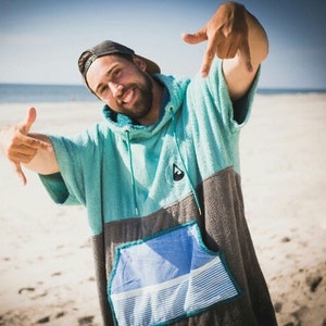 Water lover's gift!  Our Wave-Hawaii TRES Beach /Surf Poncho +changing unisex swim robe for outdoor living - beautiful & sustainable too.
