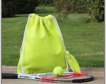 Tennis Drawstring Bag, made from real tennis ball material! For the gym, PE & your kit! The perfect gift for any Tennis and sports fan!