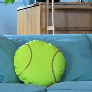 Softball Cushion made from real Softball material. The perfect Christmas Gift for any Softball or sports fan image 1