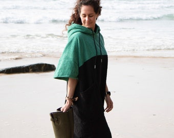 Get ready for the water !  Our Wave-Hawaii MOVE Beach /Surf Poncho + changing swim robe. size L/XL.  Very comfortable, cosy + sustainable!