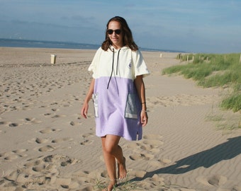 Brand new for 2023! The PENICHE Beach /Surf Poncho + dry changing robe for outdoor living - beautiful and sustainable too.