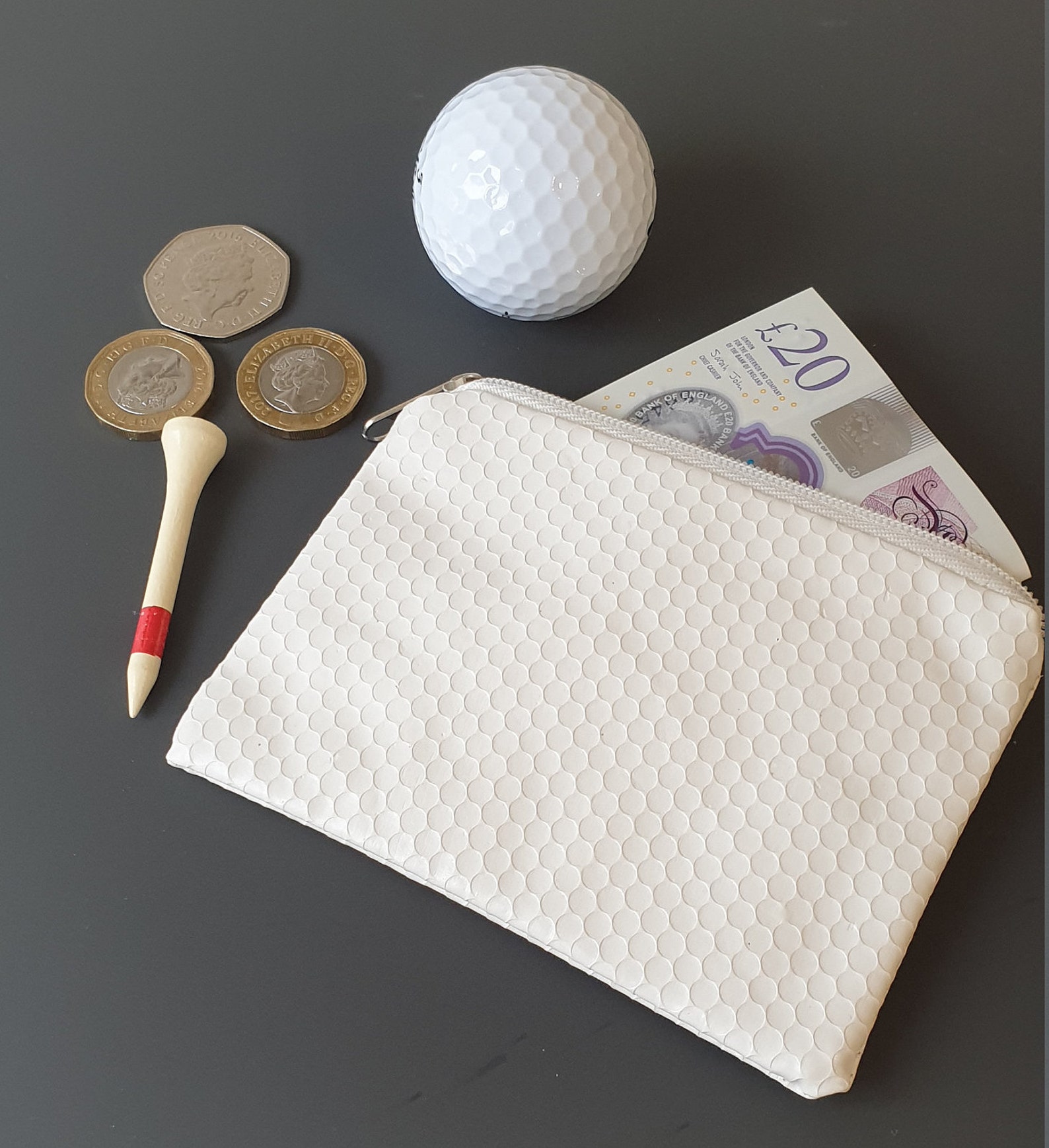 GOLF Coin Purse made from real Golf ball material. Perfect Etsy