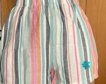 Our beautiful, SUMMER STRIPES shorts - 100% soft cotton and super lightweight. Perfect for the whole Summer!