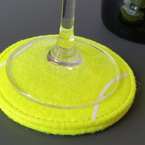 Tennis drinks Coaster (pair) - made from real Tennis ball material!  The perfect Christmas gift for any Tennis and sports fan!