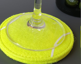 Tennis drinks Coaster (pair) - made from real Tennis ball material!  The perfect Christmas gift for any Tennis and sports fan!