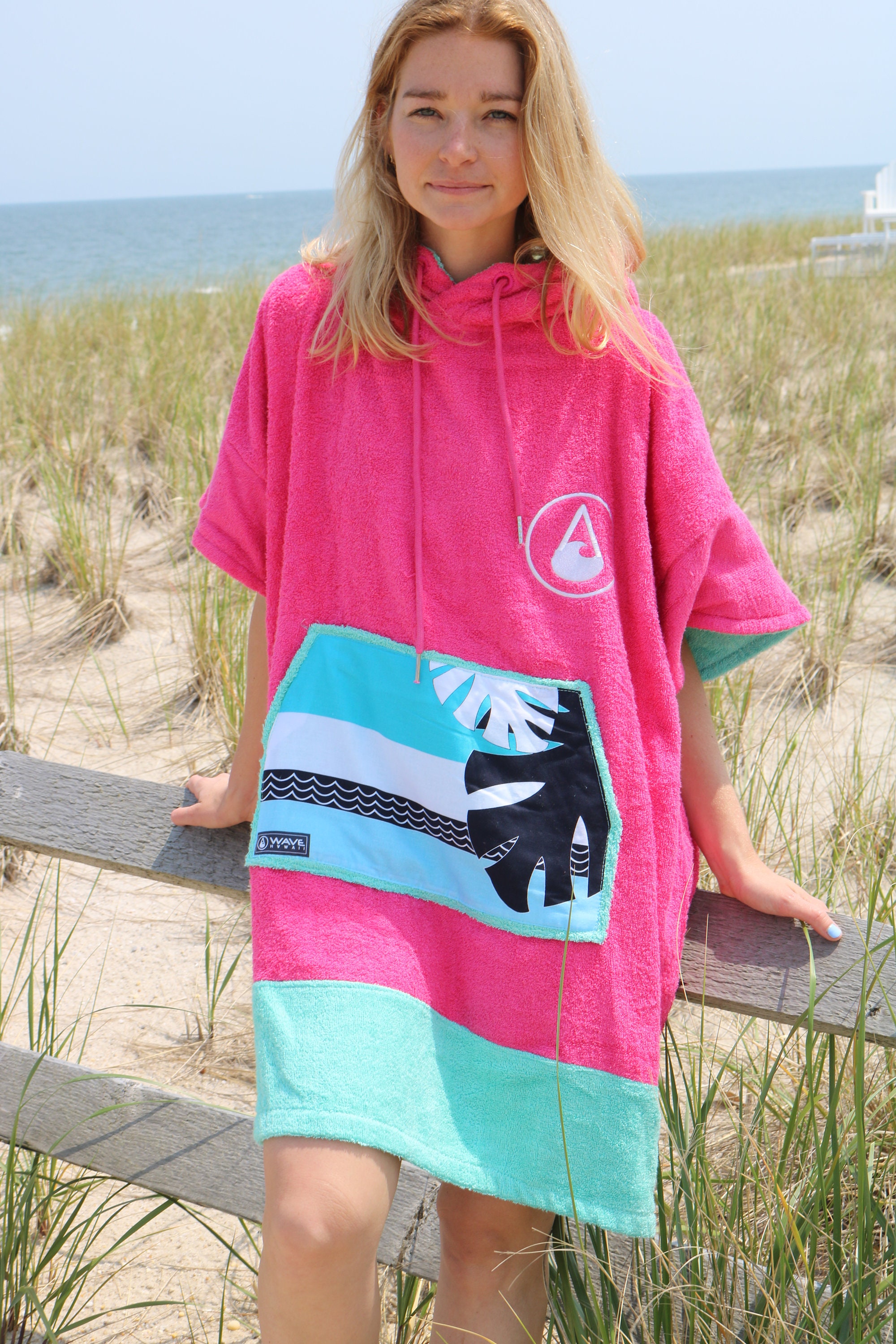 Tiki Beach Changing Robe Poncho – Mauve, 100% Cotton Towelling, Women's, NEW