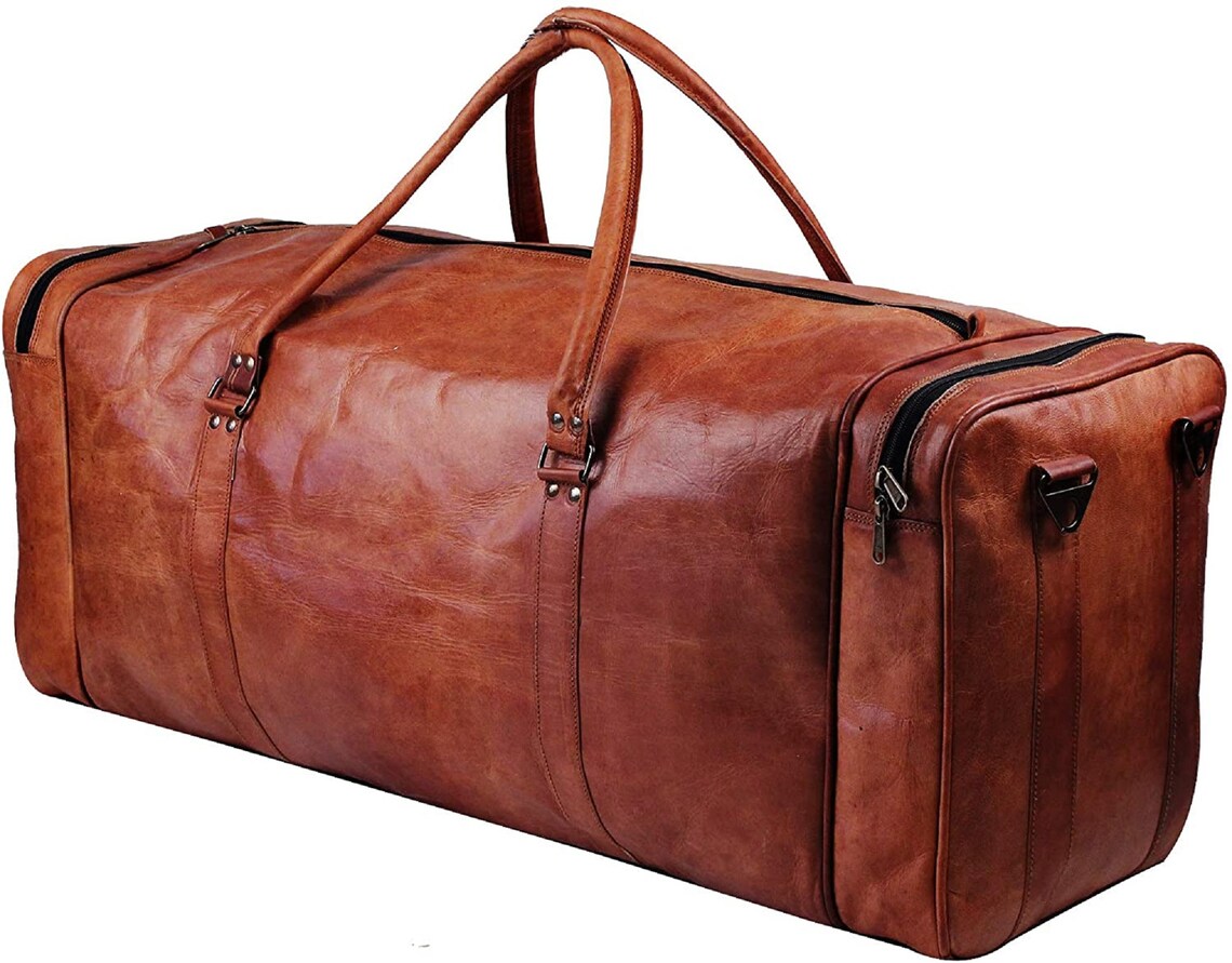 30 INCH Large Leather Duffle Bags for Men Big Travel Duffle Etsy