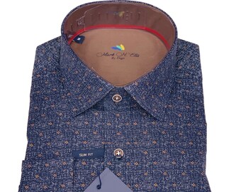 Men's Digital Print Shirt, Long Sleeve, Slim Fit, Premium Quality, 100% Cotton, Easy Care,Gift for men,Christmas gift for men