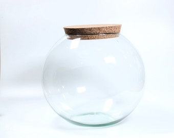 Large Ball Terrarium Glass Container 25cm | Closed Terrariums Jar With Lid