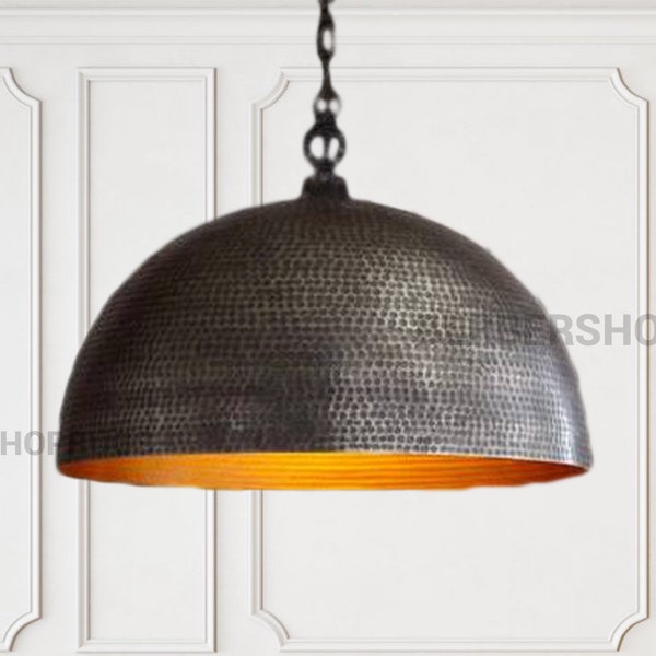 Hammered brass dome pendant light, Hanging Lamp , Lampshades Lighting, art Decor lamp