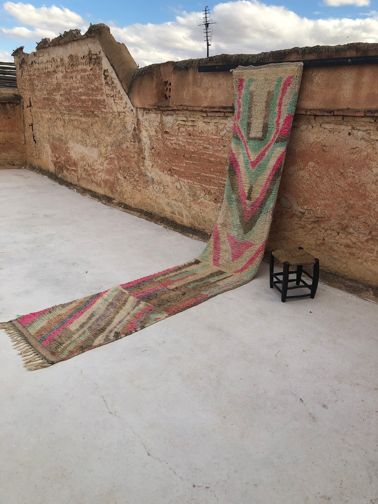 Fabulous Moroccan Vintage Runner Rug , Bohemian Runner, Hallway Rug