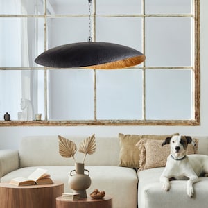 Black ceiling light, pendant light, Modern Leaf Shaped Pendant, suspension Light