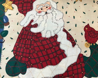 Leslie Beck - Cotton Fabric- Rare - HTF - 100% Cotton Fabric - Quilting Fabric - Vintage Fabric - Country Christmas -